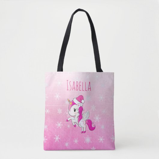 Unicorn Bag van gepersonaliseerde meisjes Tote Bag (Voorkant)