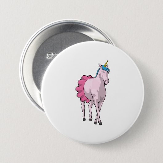 Unicorn Ballerina Ballet Ronde Button 7,6 Cm (Voorkant /achterkant)
