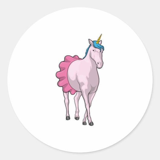 Unicorn Ballerina Ballet Ronde Sticker (Voorkant)