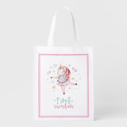 Unicorn Ballerina Pink Girly Kinder Boodschappentas