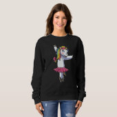Unicorn Ballet Dance Ballerina Dancing Danseuse 1 Trui (Voorkant volledig)