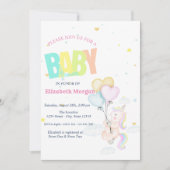 Unicorn, ballonnen, Baby shower van sterren Kaart (Voorkant)