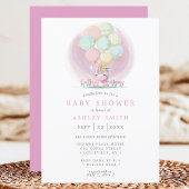 Unicorn Balloons Roze Waterverf Baby shower Kaart