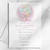 Unicorn Balloons Roze Waterverf Baby shower Kaart