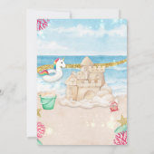 Unicorn Beach Summer Birthday Download Kaart (Achterkant)