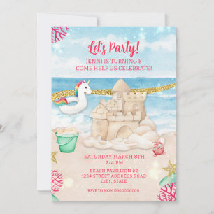 Unicorn Beach Summer Birthday Download Kaart