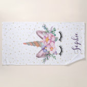 Unicorn Beach Towel | Unicorn Face Strandlaken (Voorkant)