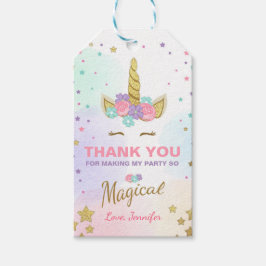 Unicorn bedankt je labels Unicorn Magical Birthday Cadeaulabel