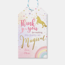 Unicorn bedankt je labels Unicorn Magical Birthday