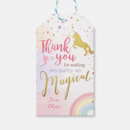 Unicorn bedankt je labels Unicorn Magical Birthday Cadeaulabel