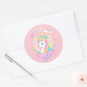 Unicorn Bedankt Ronde Sticker (Envelop)