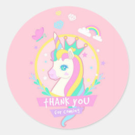 Unicorn Bedankt Ronde Sticker