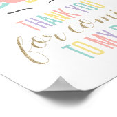 Unicorn Bedankt voor je geboortedag Poster (Hoek)
