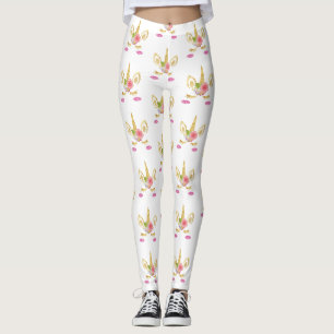 Unicorn bedrukte roze leggings