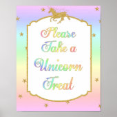 Unicorn behandelt de Rainbow van het Tabelscherm v Poster (Voorkant)