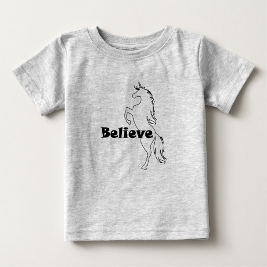 Unicorn Believe Design - Baby Fine Jersey T-Shirt (Voorkant)