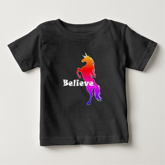 Unicorn Believe Design - Baby Fine Jersey T-Shirt (Voorkant)