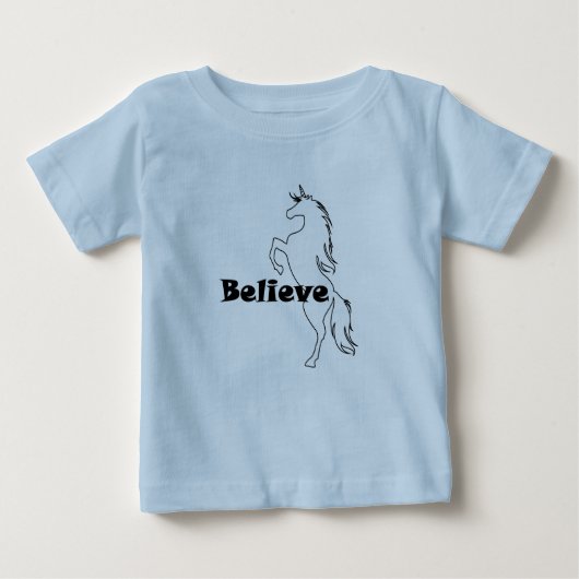 Unicorn Believe Design - Baby Fine Jersey T-Shirt (Voorkant)