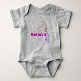 Unicorn Believe Design - Baby Jersey Bodysuit