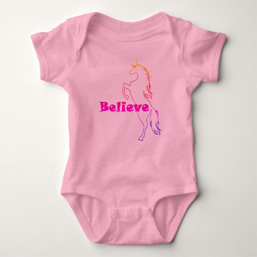 Unicorn Believe Design - Baby Jersey Bodysuit (Voorkant)