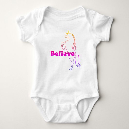 Unicorn Believe Design - Baby Jersey Bodysuit (Voorkant)