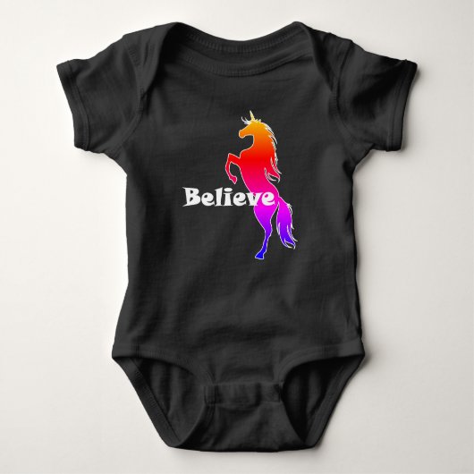 Unicorn Believe Design - Baby Jersey Bodysuit (Voorkant)