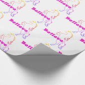 Unicorn Believe design - Glanzend omslagpapier, 30 Cadeaupapier (Hoek)