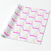 Unicorn Believe design - Glanzend omslagpapier, 30 Cadeaupapier (Uitgerold)