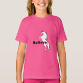 Unicorn Believe Design - Meisjes' Basic T-Shirt (Voorkant)