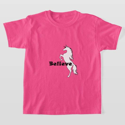 Unicorn Believe Design - Meisjes' Basic T-Shirt (Laagn)