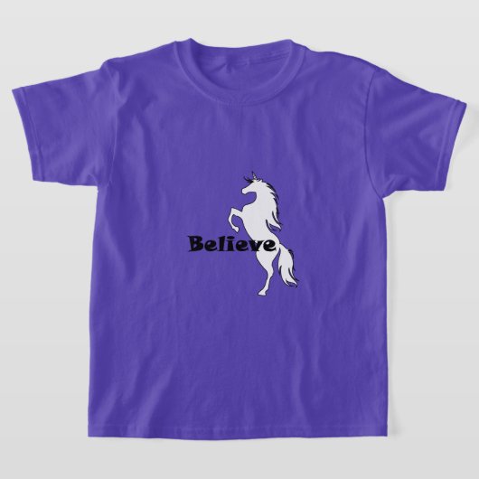 Unicorn Believe Design - Meisjes' Basic T-Shirt (Laagn)