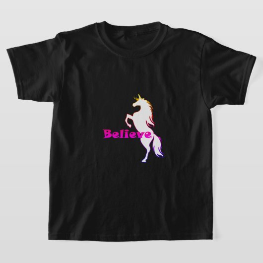 Unicorn Believe Design - Meisjes' Basic T-Shirt (Laagn)