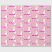 Unicorn Believe Designg - Glanzend Verpakkingspapi Cadeaupapier (Vlak)