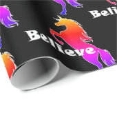 Unicorn Believe Designg - Glanzend Verpakkingspapi Cadeaupapier (Rol Hoek)