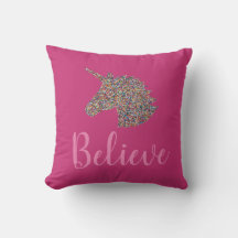 Unicorn Believe Rainbow Sprinkles Hot Pink