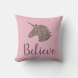 Unicorn Believe Rainbow Sprinkles Kussen