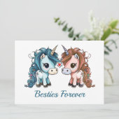 Unicorn Besties Forever Feestdagenkaart (Staand voorkant)