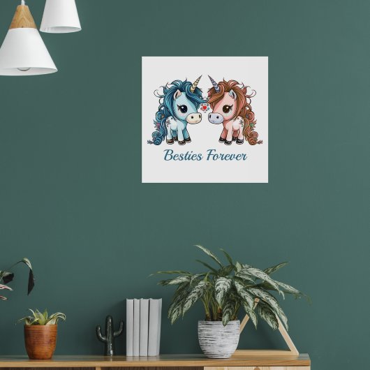 Unicorn Besties Forever Poster (Woonkamer 1)