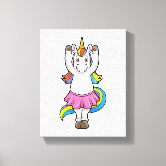 Unicorn bij Ballet Dance met Skirt Canvas Afdruk (Voorkant)