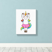 Unicorn bij Ballet Dance met Skirt Canvas Afdruk (Insitu (Houten vloer))