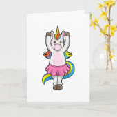 Unicorn bij Ballet Dance met Skirt Kaart (Gele Bloem)