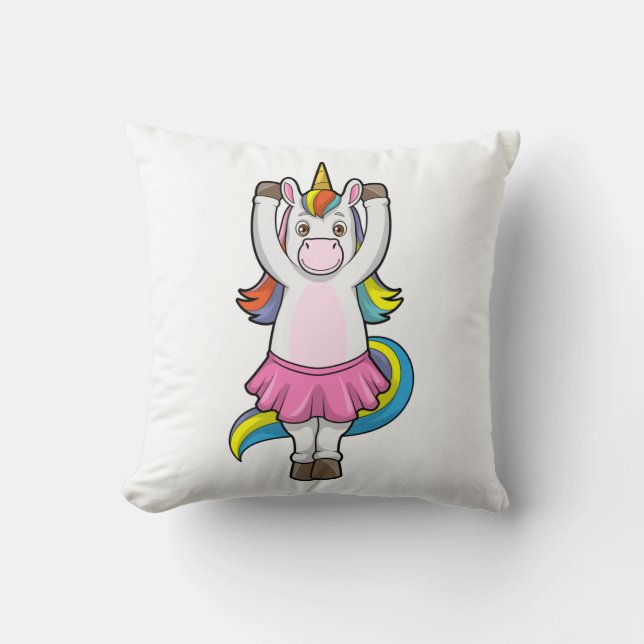 Unicorn bij Ballet Dance met Skirt Kussen (Voorkant)