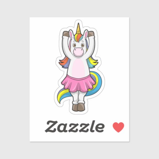 Unicorn bij Ballet Dance met Skirt Sticker (Vel)