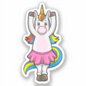 Unicorn bij Ballet Dance met Skirt Sticker (Voorkant)