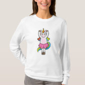 Unicorn bij Ballet Dance met Skirt T-shirt (Voorkant)