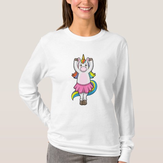 Unicorn bij Ballet Dance met Skirt T-shirt (Voorkant)