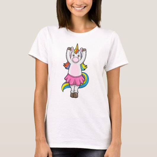 Unicorn bij Ballet Dance met Skirt T-shirt (Voorkant)