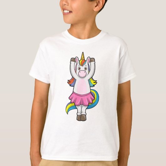Unicorn bij Ballet Dance met Skirt T-shirt (Voorkant)