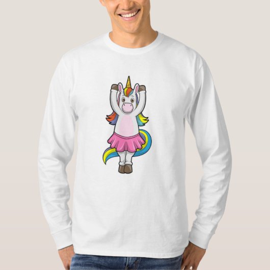 Unicorn bij Ballet Dance met Skirt T-shirt (Voorkant)