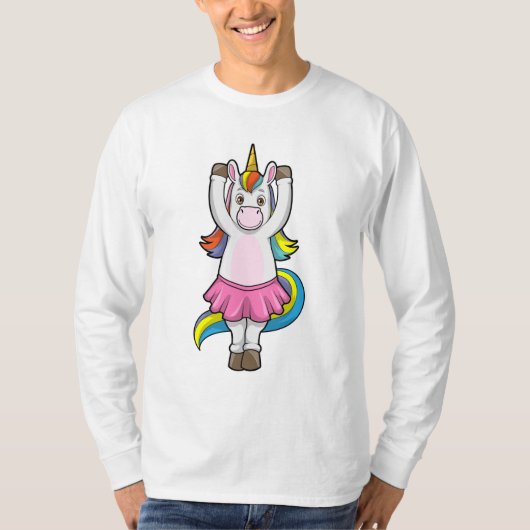 Unicorn bij Ballet Dance met Skirt T-shirt (Voorkant)